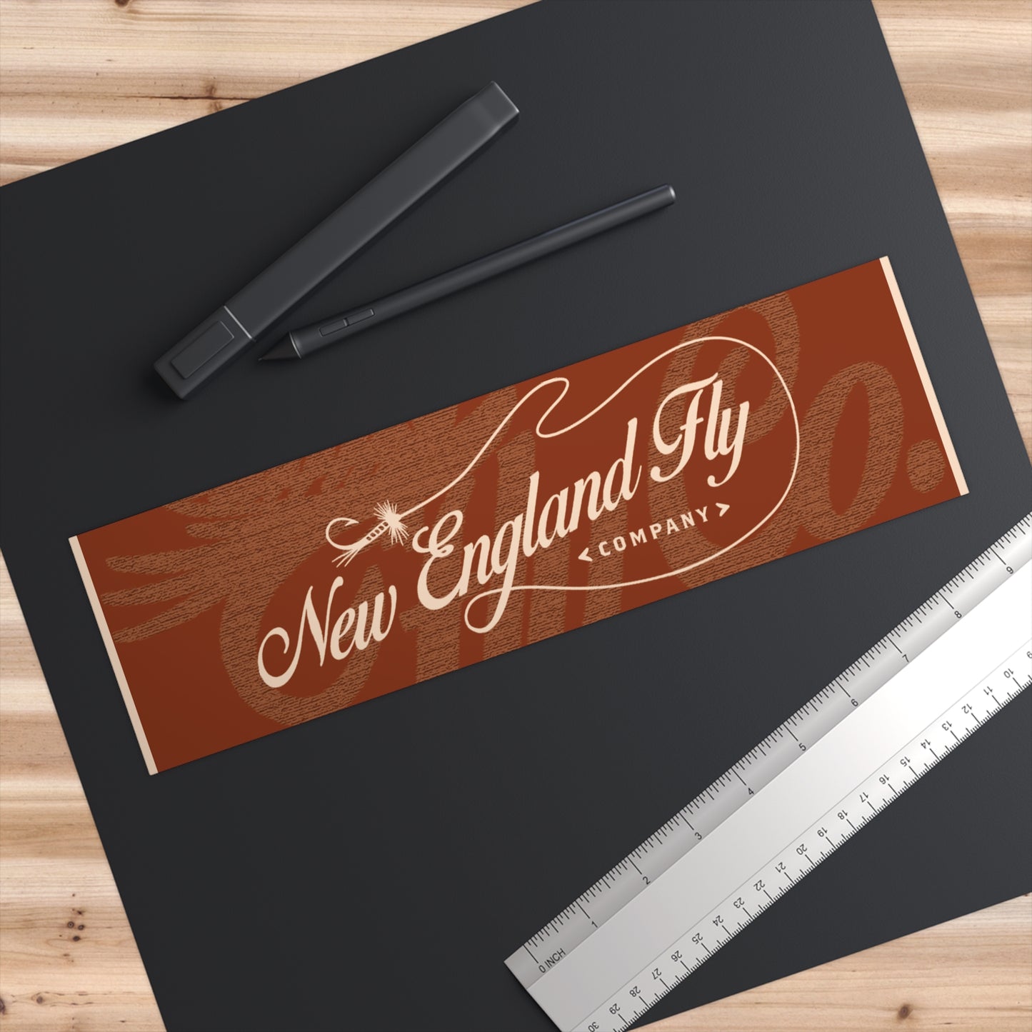 New England Fly Company Bumper Sticker - Rust