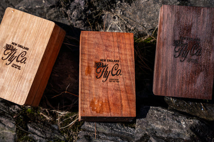 'Maine Made' Wooden Fly Box w/ Custom Fly Collection